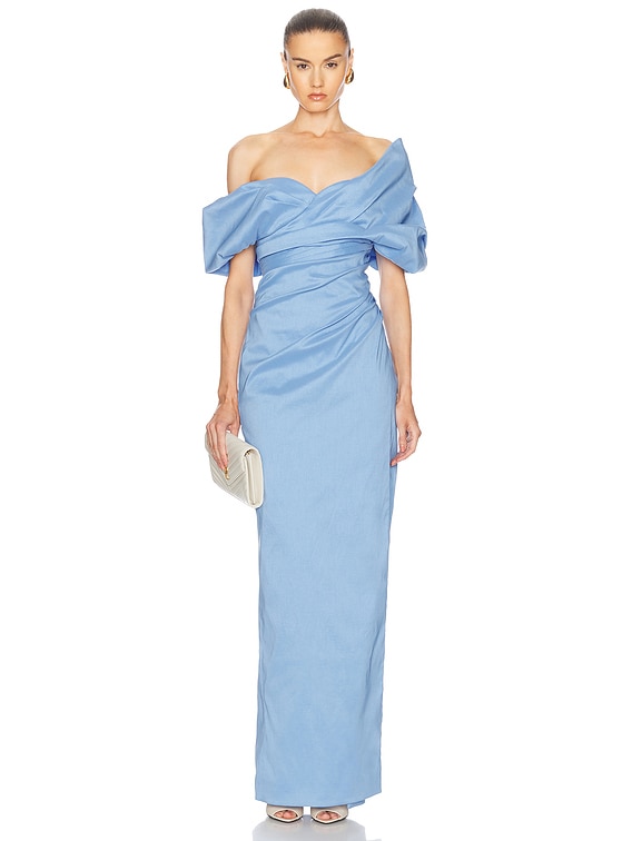 Rachel Gilbert Gia Gown in Vista Blue FWRD - Main Image