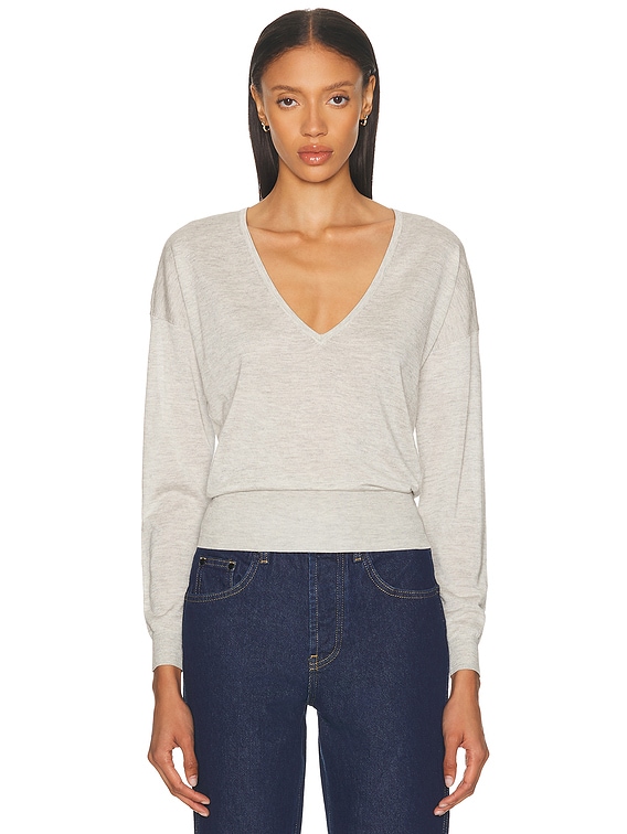 Silk Cashmere V-neck Sweater