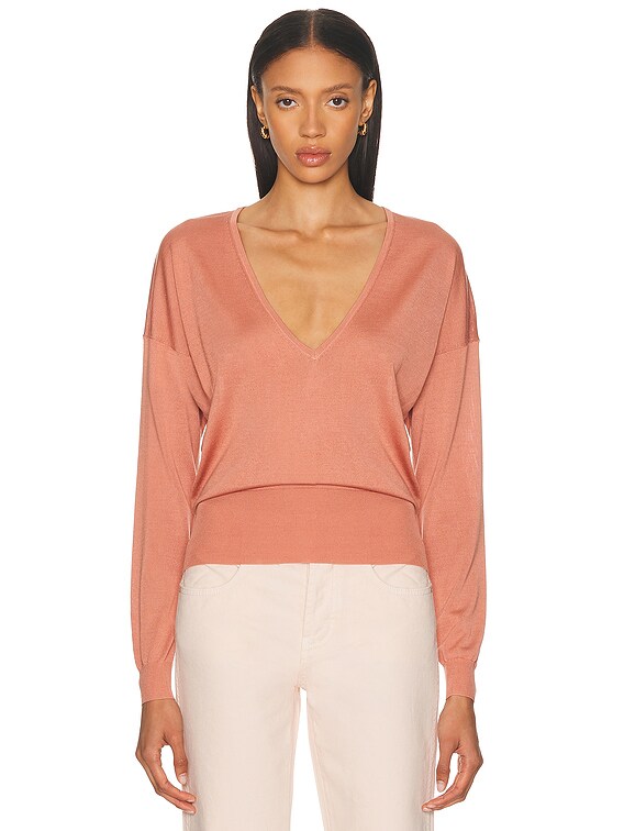 Silk Cashmere V-neck Sweater