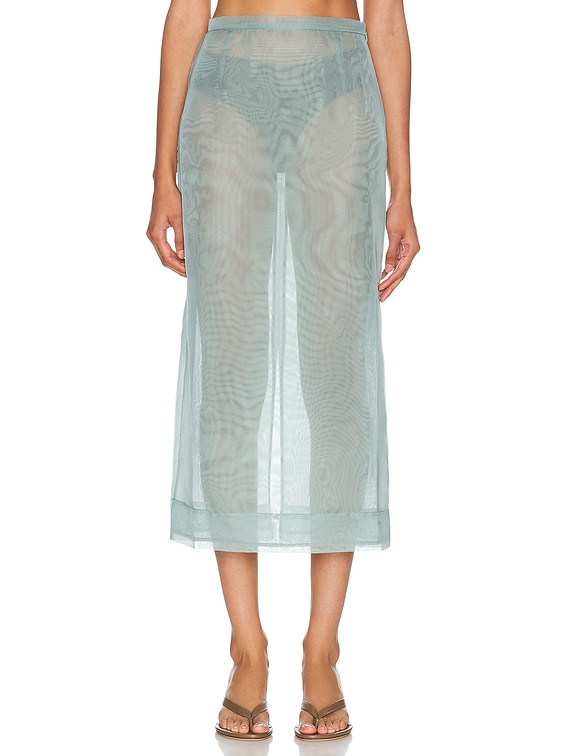 RENGGLI Organza Pencil Skirt in Seafoam | FWRD