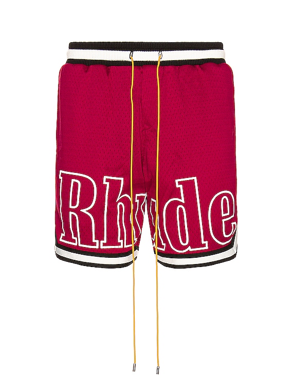 Rhude RHUDE COURT LOGO SHORT IN MAROON ショートパンツ - Maroon | FWRD