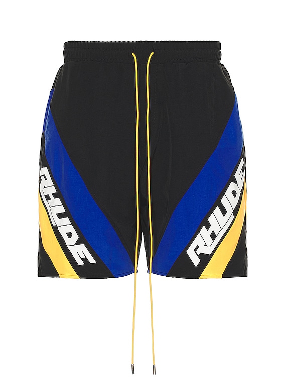 Rhude ショートパンツ - Black, Blue, & Yellow | FWRD