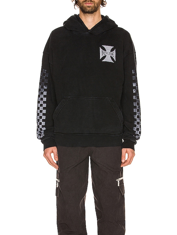 Rhude Classic Checkers Hoodie in Black | FWRD