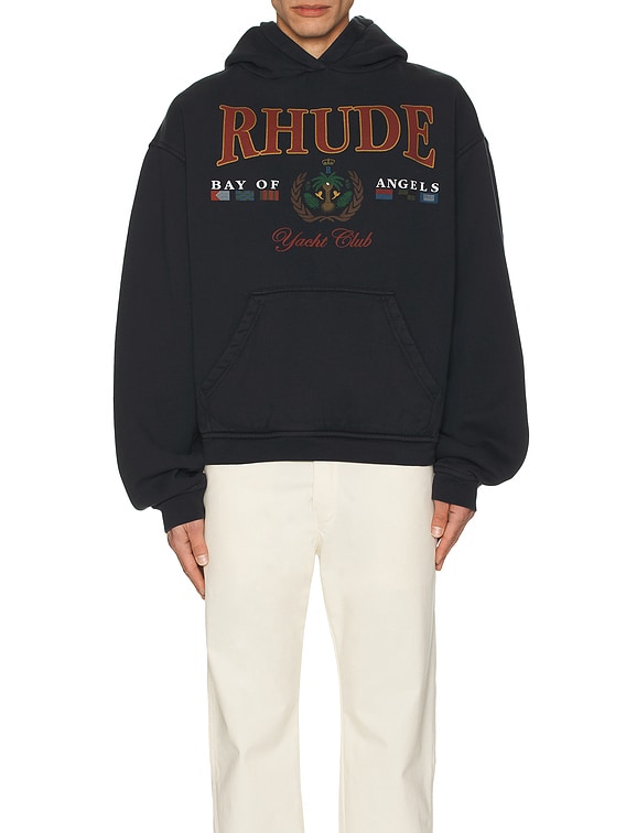 Rhude Bay Of Angels Yacht Hoodie in Vintage Black | FWRD