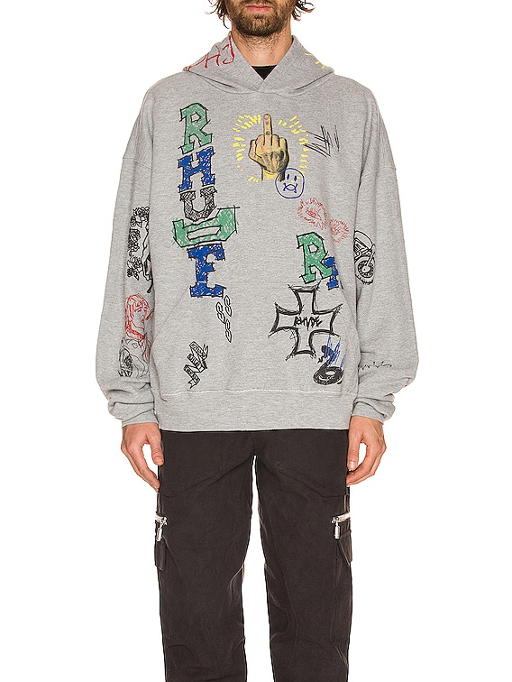 Rhude Doodle Hoodie in Grey | FWRD