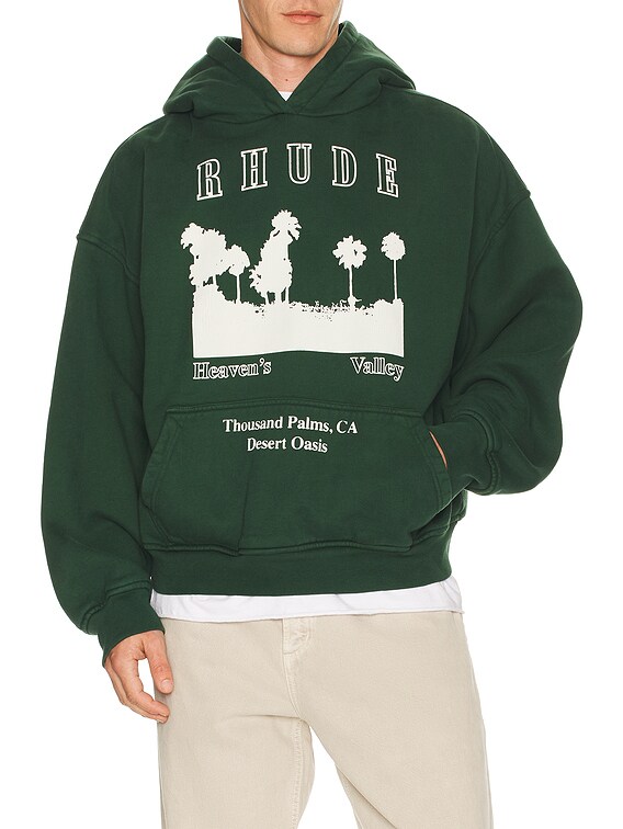 Rhude THOUSAND PALMS パーカー - Vintage Forest Green & White | FWRD