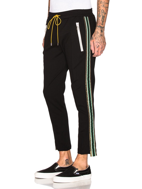 Rhude Traxedo Pant in Black & Green & Gold | FWRD