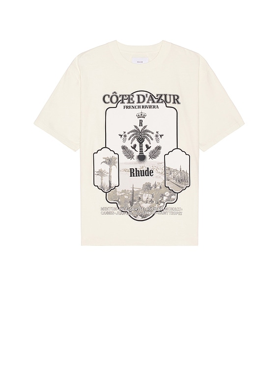 【関税込み】Rhude オフホワイト Azur Mirror Tシャツ Off-White Azur Mirror T-Shirt by Rhude on Sale