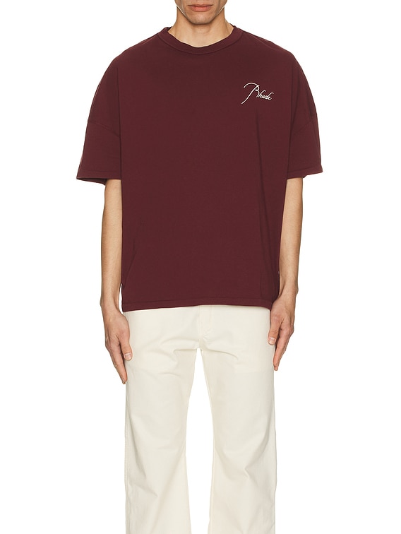 Rhude Reverse Tee in Burgundy | FWRD