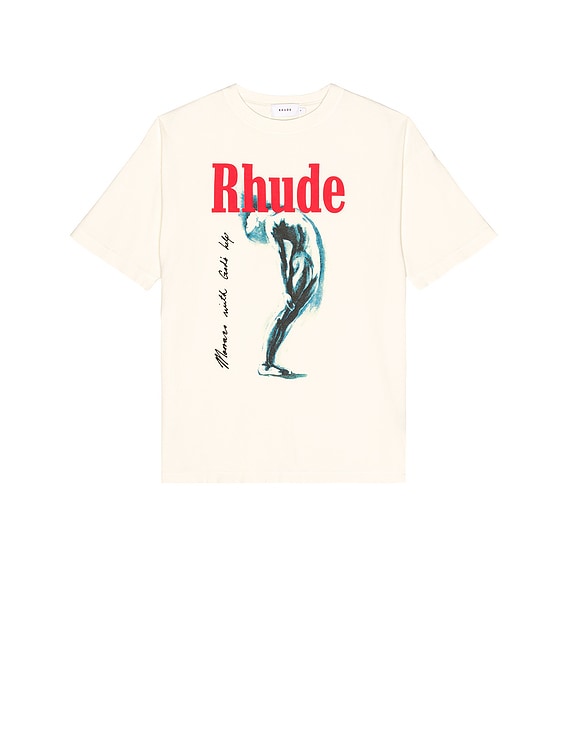 Rhude RHUDE GOD HELP ME TEE IN VINTAGE WHITE シャツ - Vintage