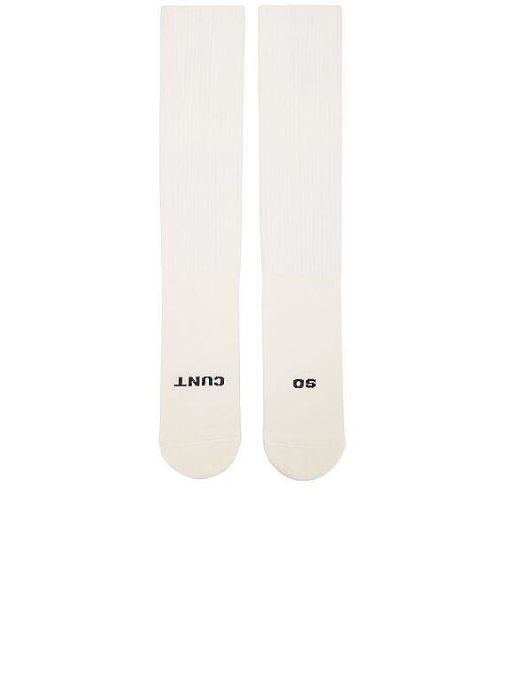 Rick Owens So Cunt Socks in Milk & Black | FWRD