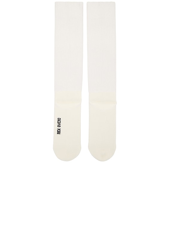 Rick Owens So Cunt Socks in Milk & Black | FWRD