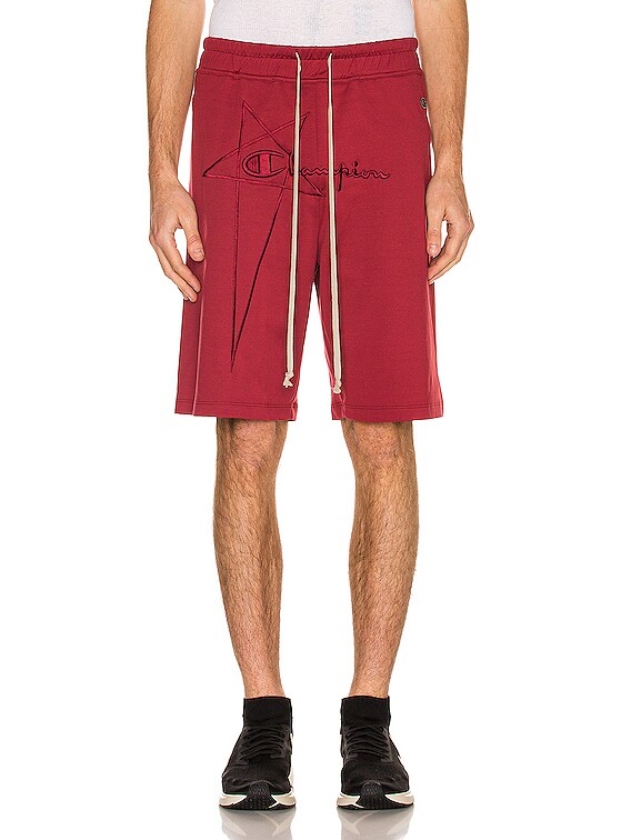 Rick Owens x Champion Classic Jersey Shorts in Cherry | FWRD