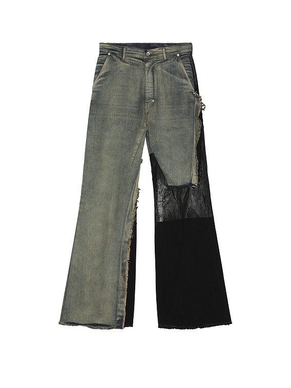 Rick Owens Joris Trousers in Dirty Hustler & Black | FWRD
