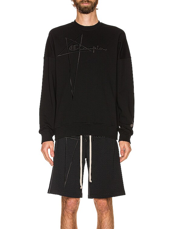 Rick Owens x Champion Pullover Sweatshirt in Black | FWRD