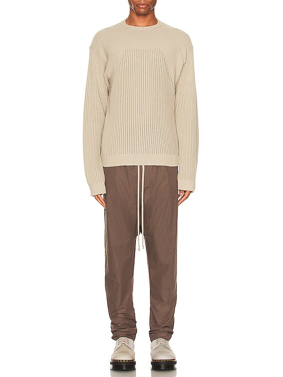 Rick Owens Biker Round Neck Sweater in Pearl | FWRD