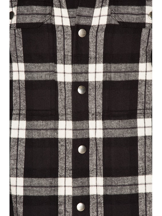 Rick Owens Cotton Plaid Outershirt in Black & Milk | FWRD