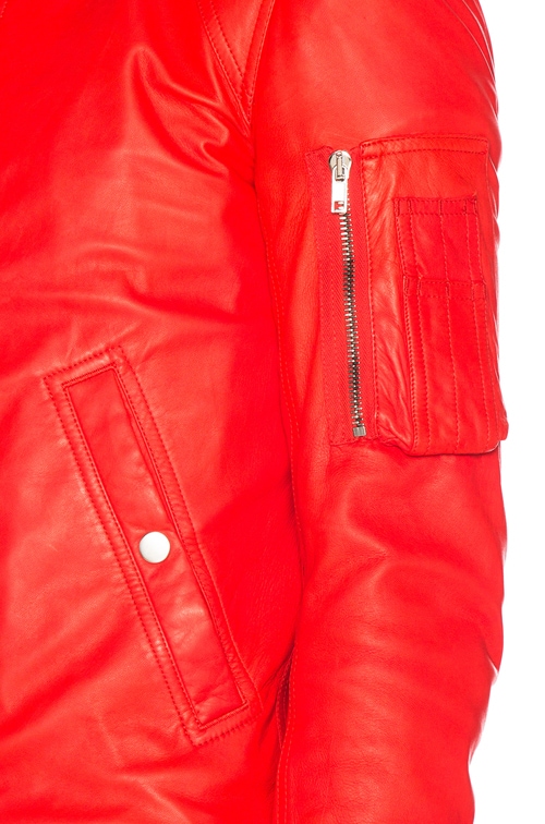 Rick Owens Raglan Leather Bomber Jacket in Red | FWRD