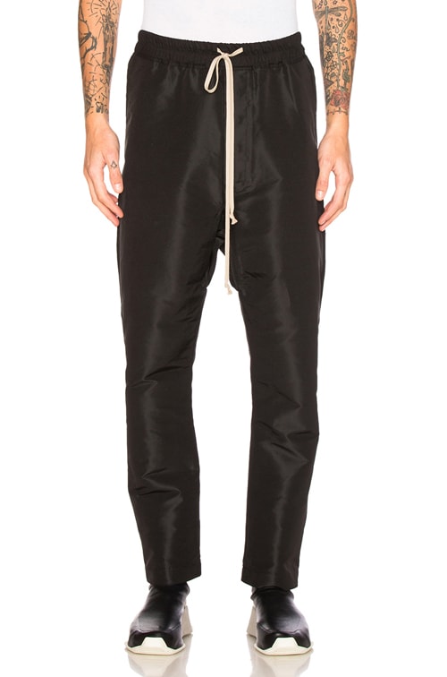 Rick Owens Drawstring Long Trousers in Black | FWRD