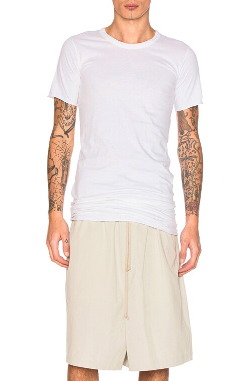 Rick Owens Basic Short Sleeve Tee in Milk | FWRD
