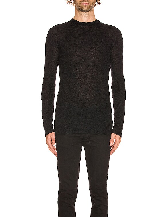 トップス RICK OWENS BIKER LEVEL ROUNDNECK Biker Level Round Neck Sweater in Black/Dust – SVRN