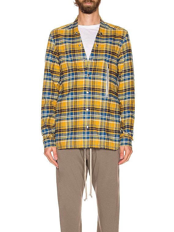 Rick Owens Larry Shirt in Acid Plaid | FWRD