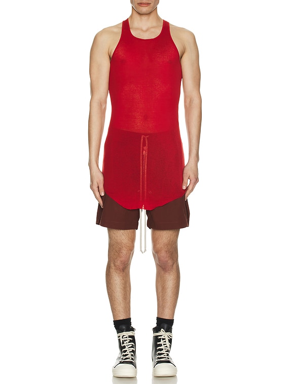 Rick Owens Basic Rib Tank in Cardinal Red | FWRD