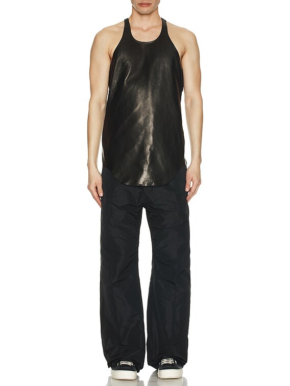 Rick Owens Leather Tank in Black | FWRD