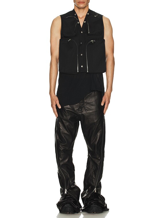 【MORE THAN BLACK】25SS★ RIVET CUT OFF SLEEVELESS Lg Hd Rivet Black 250pk Multi Grip ALL18095 | Allstar