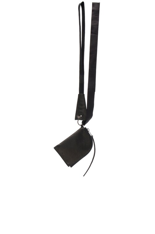 Rick Owens Portfolio Neck Wallet in Black | FWRD