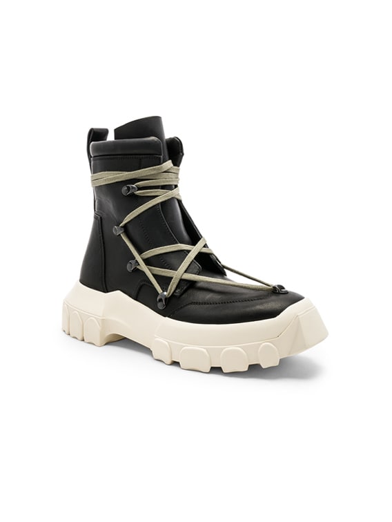 Rick Owens Leather Lace Up Hiking Boots 