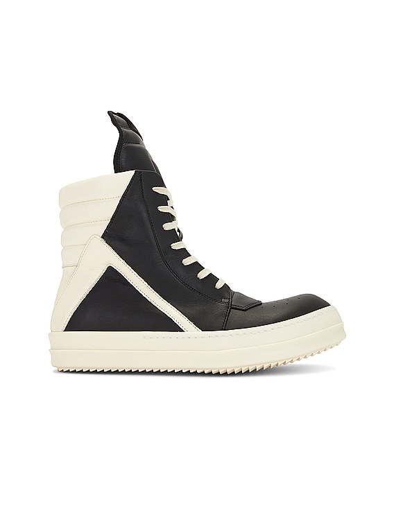 関税込【RICK OWENS】Geobasket leather sneaker Rick Owens Men's Geobasket Leather High-Top Sneakers