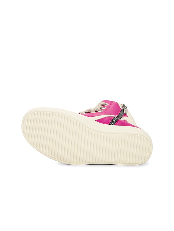 Rick Owens Geobasket Sneaker in Hot Pink & Milk | FWRD