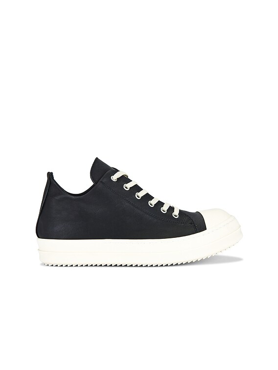Rick Owens Low Sneakers in Black & Milk | FWRD Rick Owens Low Sneakers in Black & Milk | FWRD