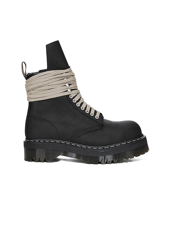 Rick Owens x Dr. Martens Quad Sole Steel Toe Boot in Black | FWRD