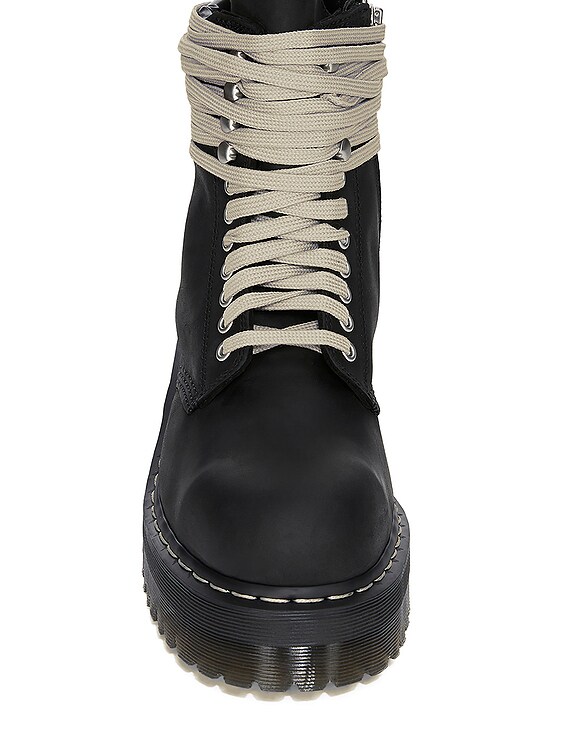 Rick Owens x Dr. Martens Quad Sole Steel Toe Boot in Black | FWRD