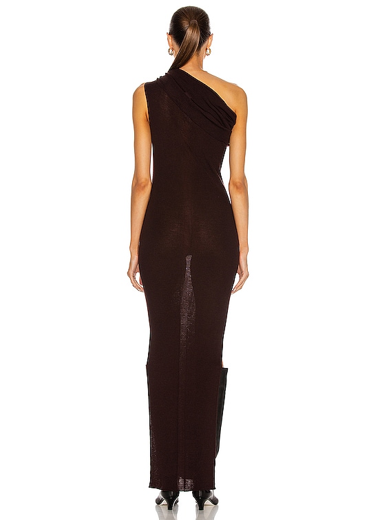 rick owens burgundy round neck midi dress Brown Temple Tank Our Favorite Details Rick Owens Silk-blend ribbed sleeveless