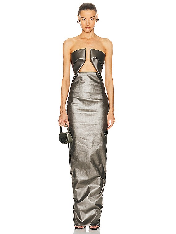 Rick Owens Prong Gown in Gunmetal | FWRD Rick Owens Prong Gown in Gunmetal | FWRD