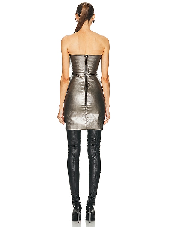 【関税込み】Rick Owens カーキ Porterville Prong ミニドレス Rick Owens ビスチェ ミニドレス | ブラック | FARFETCH JP