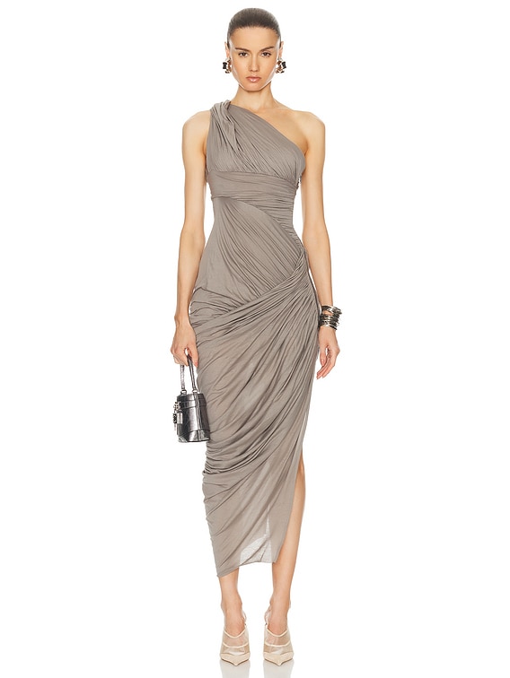 Rick Owens Lido Draped Dress in Dust | FWRD