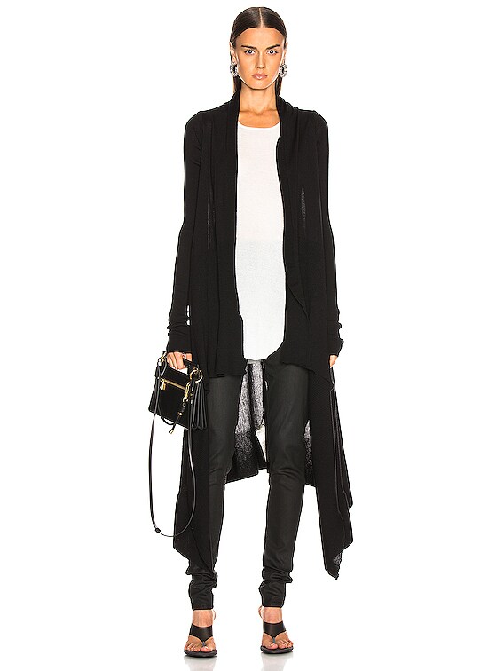 Rick Owens Long Wrap Cardigan in Black | FWRD