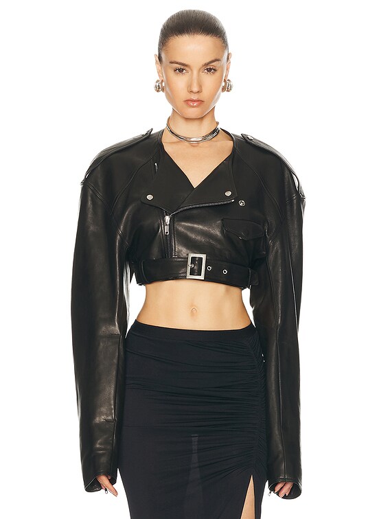Rick Owens Micro Biker Jacket in Black | FWRD
