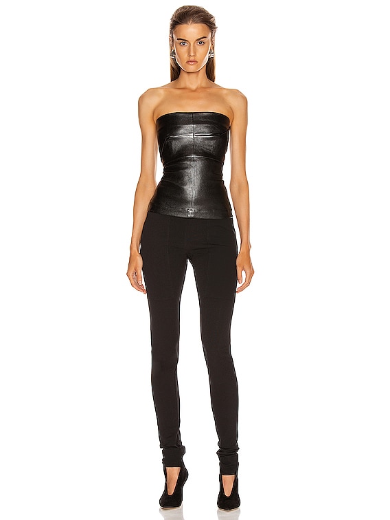【送料&関税込】Rick Owens Leather Leggings Rick Owens Black Stretch Leather Leggings Size 6/40