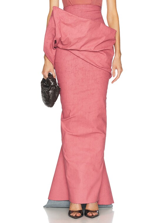 Rick Owens Draped Long Skirt in Thulian | FWRD
