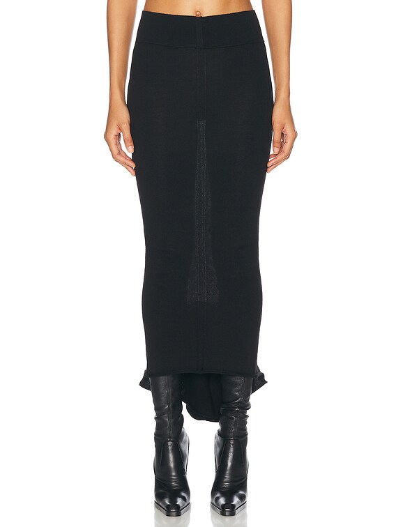 【RICK OWENS】ブラック Hollywood Dauphine マキシスカート Rick Owens Calf Dauphine Skirt in Black | FWRD