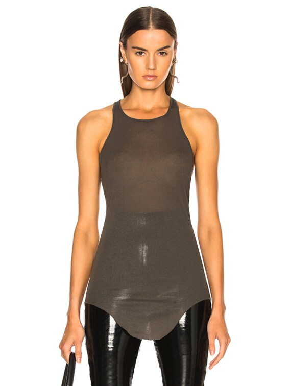 Rick Owens Basic Rib Tank Top in Dark Dust | FWRD