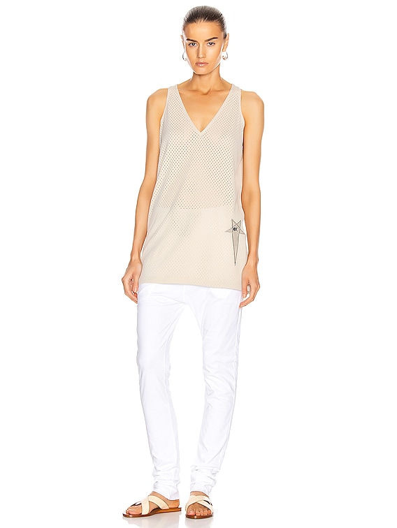 Rick Owens x Champion Unisex Mesh Tank Top in Pearl | FWRD