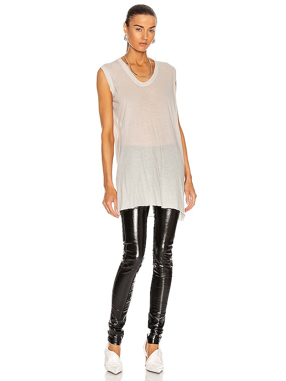 Rick Owens V Neck Tank Top in Oyster | FWRD