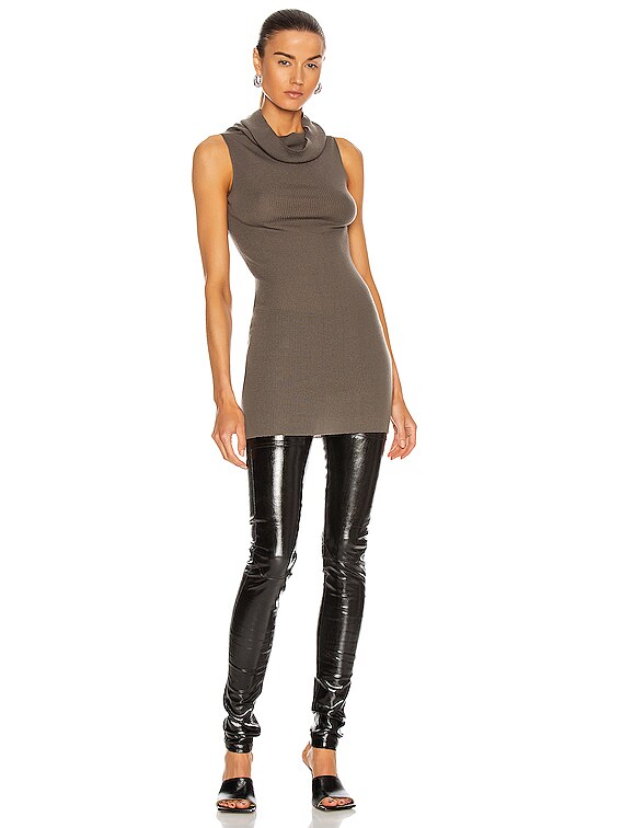Rick Owens Sleeveless Cowl Neck Top in Dust | FWRD