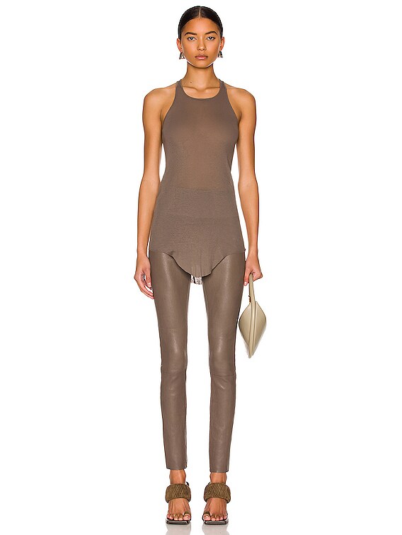 Rick Owens Basic Rib Tank Top in Dust | FWRD